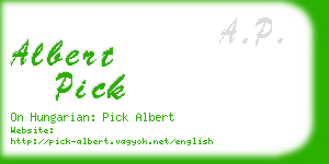 albert pick business card